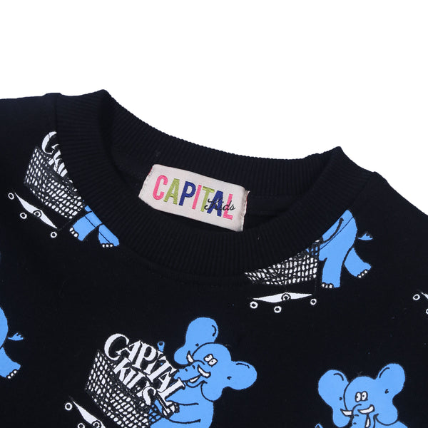 Elephant All Over Print - Black